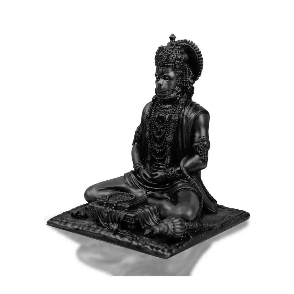 Fashtales Handicrafts 4.5 inch Bahubali Hanuman Ji Murti for Car Dashboard, Lord Hanuman Idol Statue for Home Decoration and Puja, Made with Resin for Lightweight, Colour Black