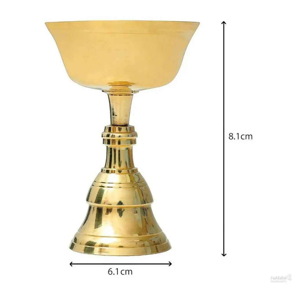 Fashtales Handicrafts Akhand Narayan Diya - 110 gm | Brass Diya for Puja | Deepam Kundulu Jyot Diya Oil Lamp | Pooja Articles and Pooja Items for Home Temple (Height: 8.1 cm)