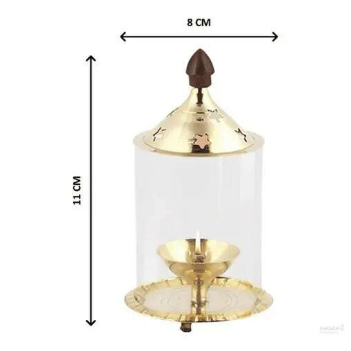 Brass Akhand Diya (Golden) 5 inch