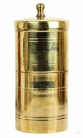 Brass Coffee Filter | Kumbakonam Degree Coffee Filter | Decoction Liquid Maker | Brass Coffee Maker | Coffee Filter | 4 Dabara Set | 1 Coffe