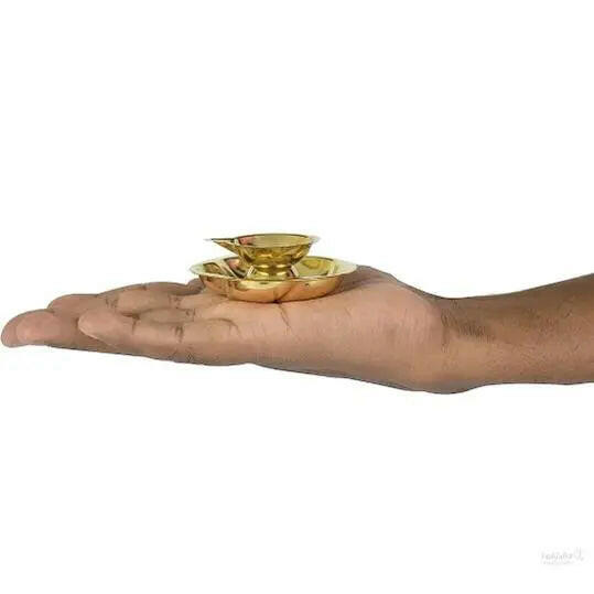 Brass Diya for Puja | Pooja Aarti | Arti Deepak Deepam Oil Lamp for Home Temple Decor Gifts Puja Articles Decor Gift