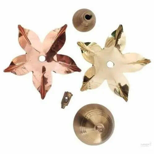 Brass and Copper Lotus Shape Akhand Diya/ Kamal Patta Puja Deepak/ Oil Lamp for Puja Ghar and office