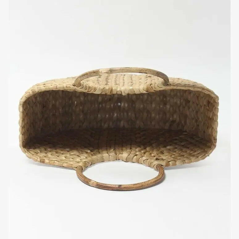 Fashtales handicrafts Handmade U Shaped Tote Handbag For Women/Handwoven Dry Grass Straw Bag/Natural Cane/Jute Shopping Bag