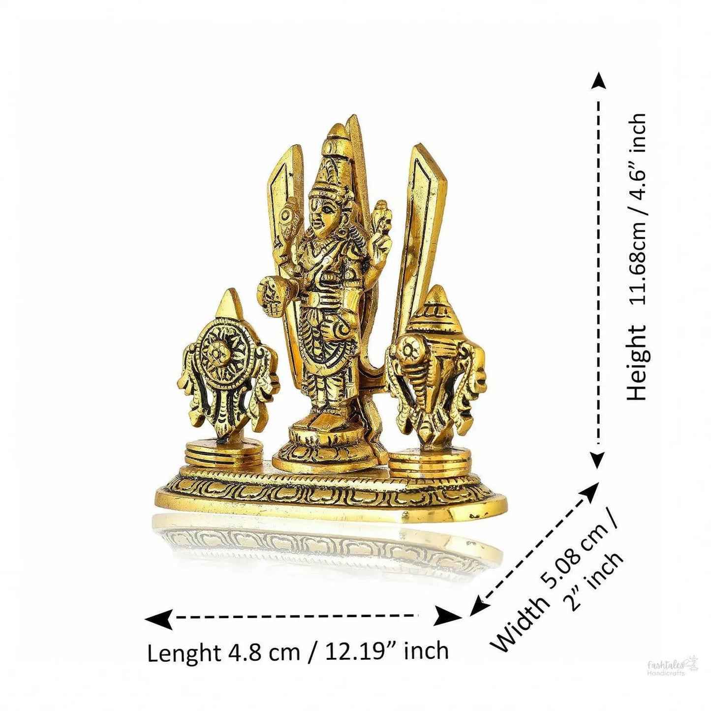 Fashtales Handicrafts Tirupati Balaji Idol Shri Venkateshwara Swamy Statue Symbol Shankh Chakra Tilak for Home Decoration Positive Envirnment Wedding Housewarming Gift