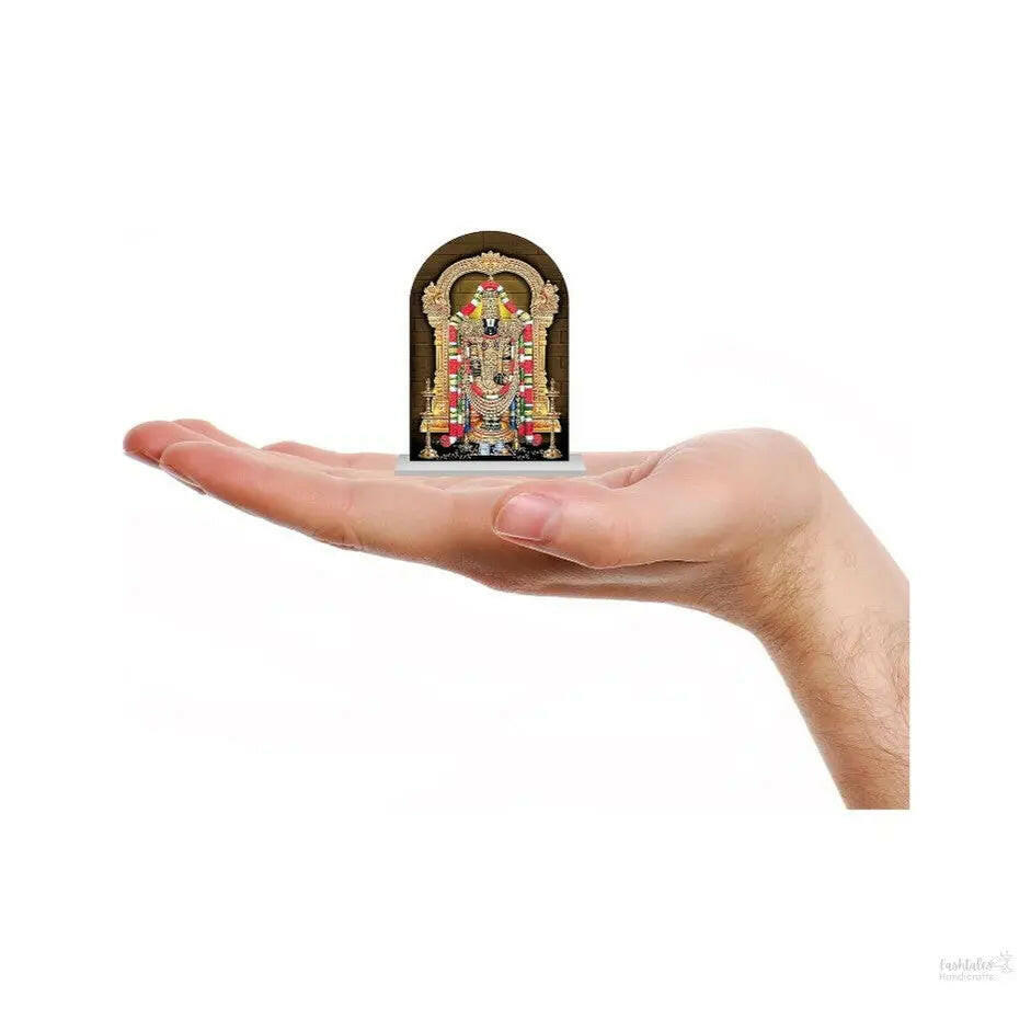 Fashtales Handicrafts Tirupati Balaji Idol for Car Dashboard murti Idol for Home Bhagwan Temple Pooja Office Study Table Decorative Showpiece