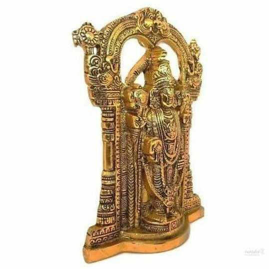 Tirupati Balaji, Sri Venkateshwar Idol Sculpture Wall hanging for Home and Office Temple and Gift Decor Decorative Showpiece 25.5cm