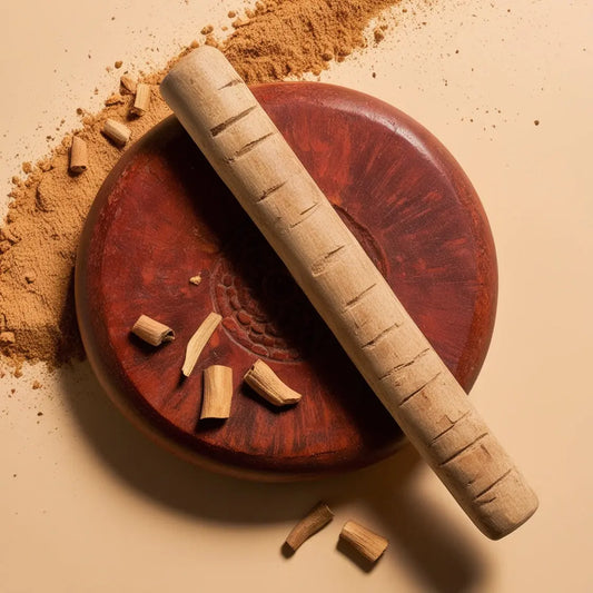 sandalwood stick with a mortar 