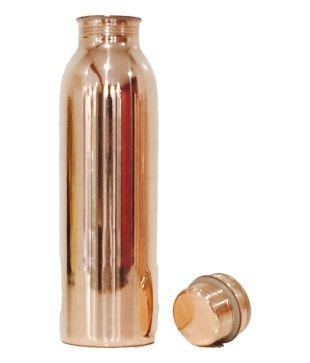 Fashtales Handicrafts Copper Yoga Water Bottle, 1000ML, Set of 1, Copper