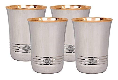 Indian Art Villa Copper Tumbler Set - 4 Pieces