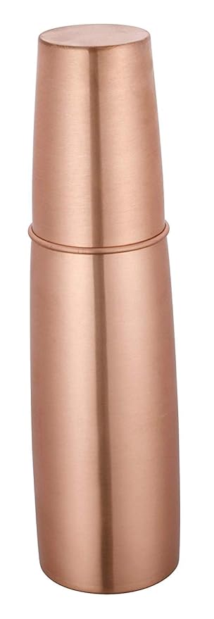 Fashtales Handicrafts Pure Copper Glass Water Bottle with inbuilt glass, Pure Copper Water Bottle 1100 ml