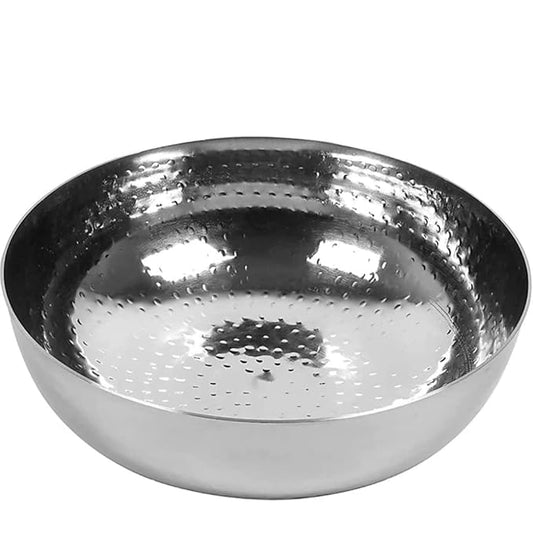 Fashtales Handicrafts Stainless Steel Hammered Tasla, without Handle Kadhai Cookware(2500 ML)