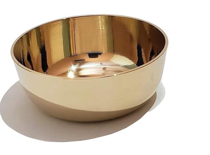 Fashtales Handicrafts Kansa/Bronze Solid Bowl - 150 Ml, 1 Piece, Gold