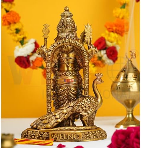 WELNO Antique Murugan Kartikeya Idol