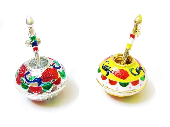 Fashtales Handicrafts Laddu Gopal Beautiful Designer Dahi Handi/Maakhan Matki for Janmashtami/Small Size/Multicolour / 2 Pcs / RK_1533