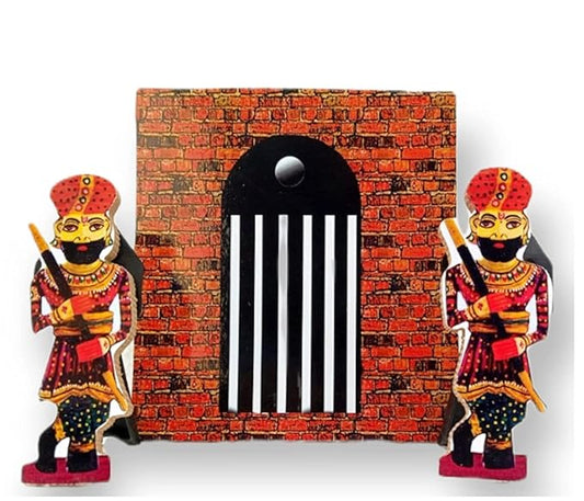 Fashtales Handicrafts Jail Leela � Wooden MDF Set with Phredaar Mathura Krishna Jamam Jail for Janmashtami Decoration [ Multicolor ]