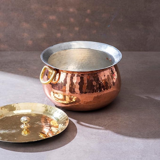 Fashtales Handicrafts Copper Madurai Handi | Cookware, Tableware & Serveware Item for Home, Hotel & Restaurants.