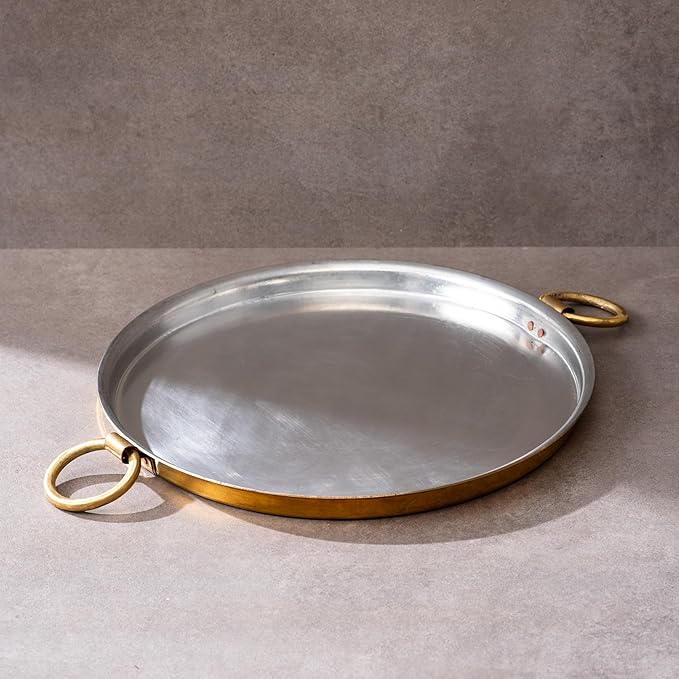 Fashtales Handicrafts Brass Tawa for Dosa | Brass Non Stick Dosa Tawa for Kitchen | 28 Inch Brass Tawa with Ayurvedic Health Benefits