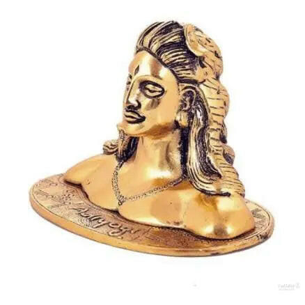 Adiyogi Shiva Statue Gold for Puja, Gift, Home, Office Decor and Car Dashboard | Mahadev Murti Idol | Shankara Statue- 12cm