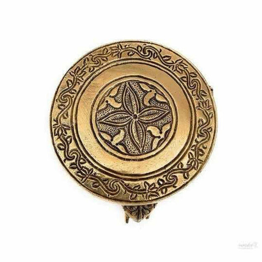 Indian Arts Brass Pooja Table | Brass Chowki | Pooja Aasan | Brass Poja Chowki | Chowki (Brass, 9CM)