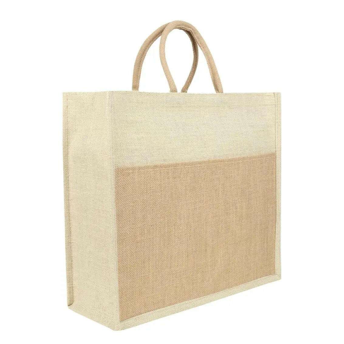Fashtales handicrafts Bags Eco Friendly Jute Jhola Bag For Kitchen Essential Grocery Shopping, Carry Milk, Fruits, Vegetable With Reinforced Handles & Zipper (Pack Of 1)