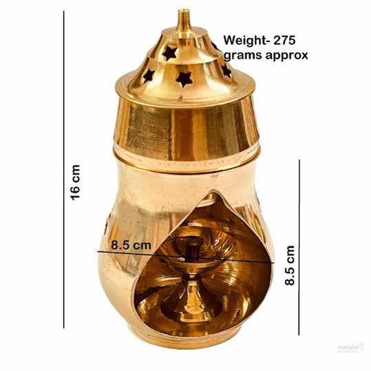 Brass Camphor Aroma Incense Burner Lamp Aroma Lamp Oil Burner Oil Diffuser with Diya
