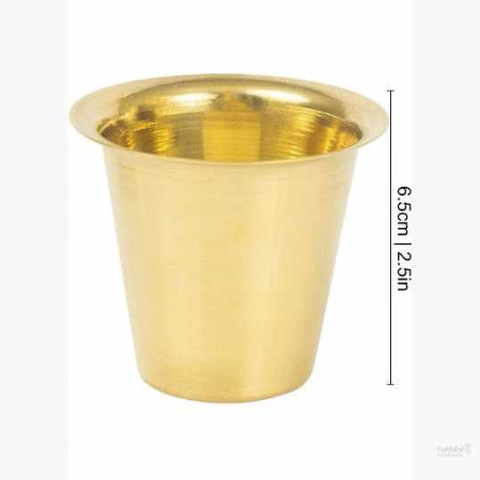Brass Coffee Cup and Dabra | Dabara | Tumbler Set, Madrasi Filter Coffee Set, Kumbakonam Coffee Dabara Set- DABRA Set (4)