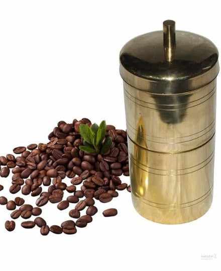 Brass Coffee Filter | Kumbakonam Degree Coffee Filter | Decoction Liquid Maker | Brass Coffee Maker | Coffee Filter | 4 Dabara Set | 1 Coffe