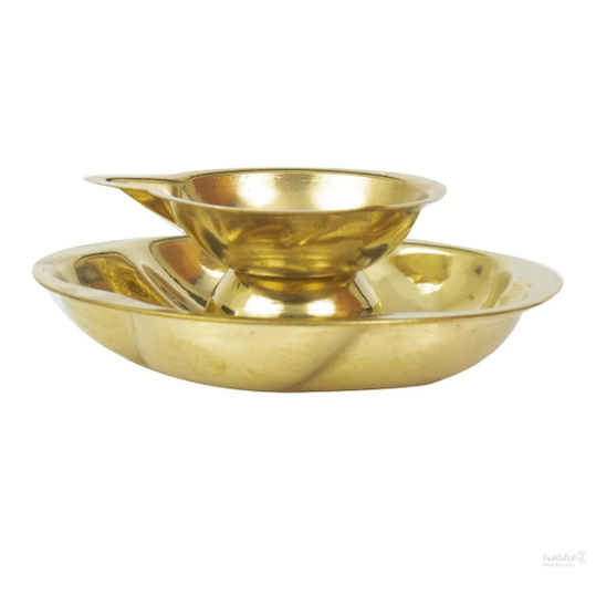 Brass Diya for Puja | Pooja Aarti | Arti Deepak Deepam Oil Lamp for Home Temple Decor Gifts Puja Articles Decor Gift