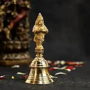 Brass Pooja Bell / Ghanti for home temple / Pooja Room Garuda Gold