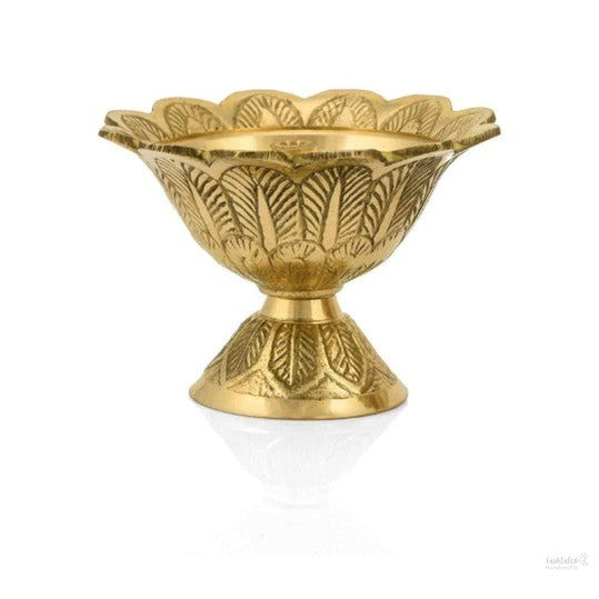 Brass devdas diya oil puja lamp engraved design diya handmade for home office festival puja gifts decor