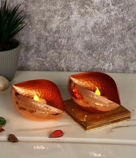 Candle Holders Stand Hand Hammered Metal Centerpiece Decor Home Decoration Gift