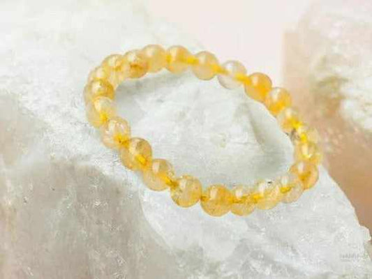 Citrine Zodiac Crystal Healing Bracelet For Adults Size : 8 Mm
