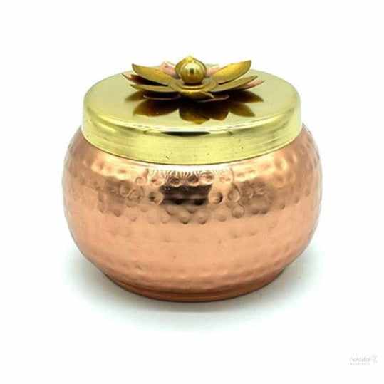 Copper Finish Metal Traditional Decorative Bowl for Festivals (Copper Brown)