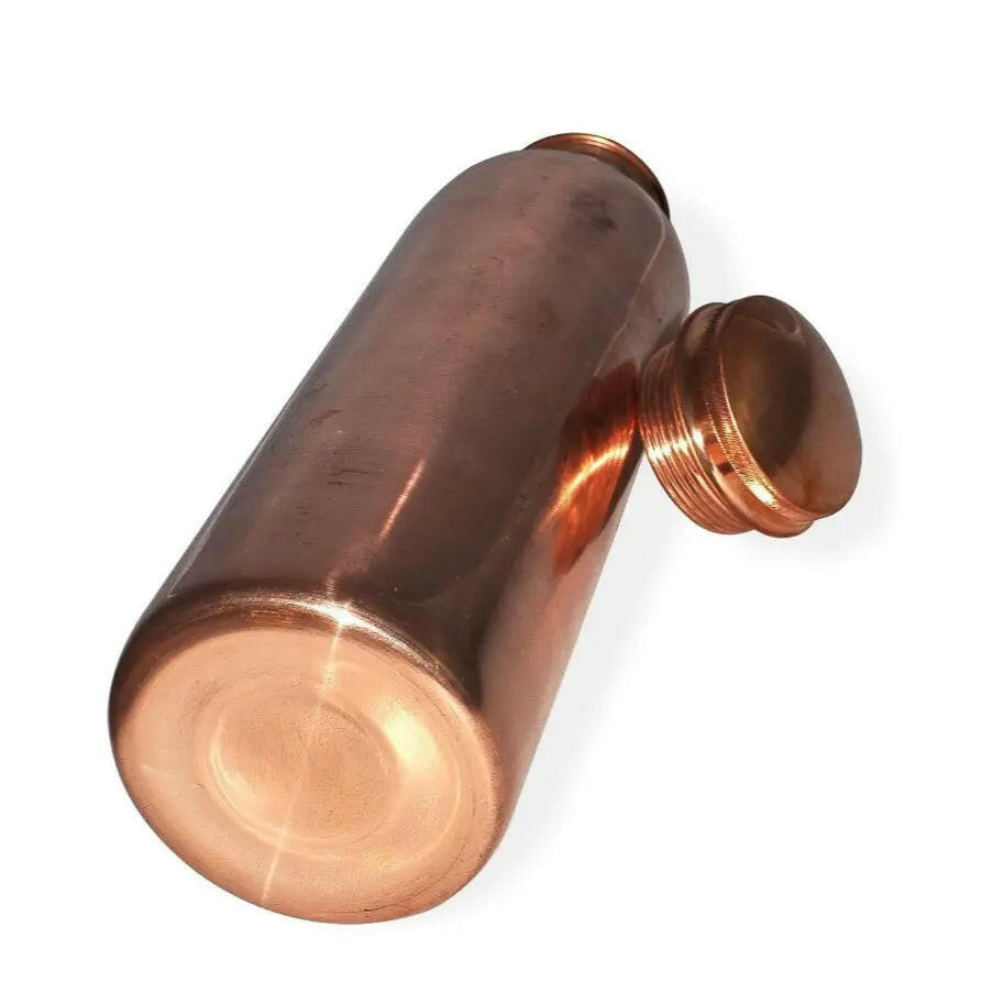 Fashtales Handicrafts Copper Yoga Water Bottle, 1000ML, Set of 1, Copper