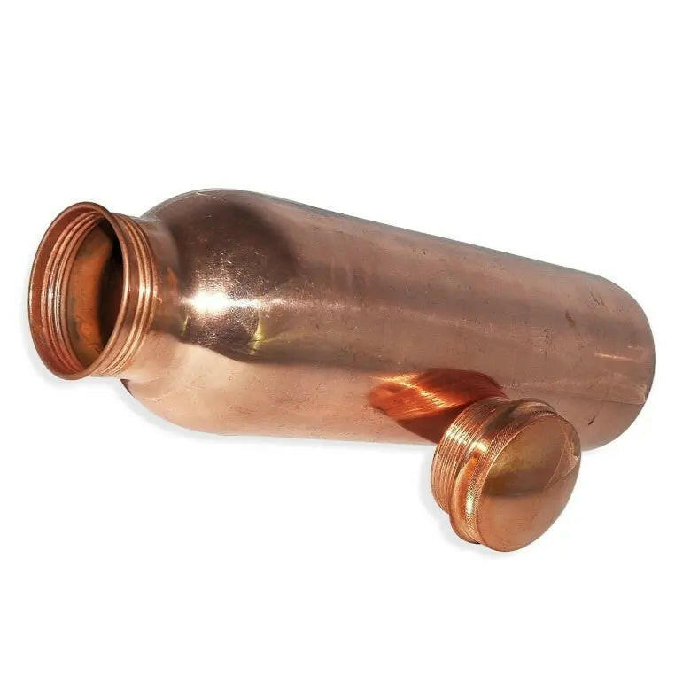 Fashtales Handicrafts Copper Yoga Water Bottle, 1000ML, Set of 1, Copper