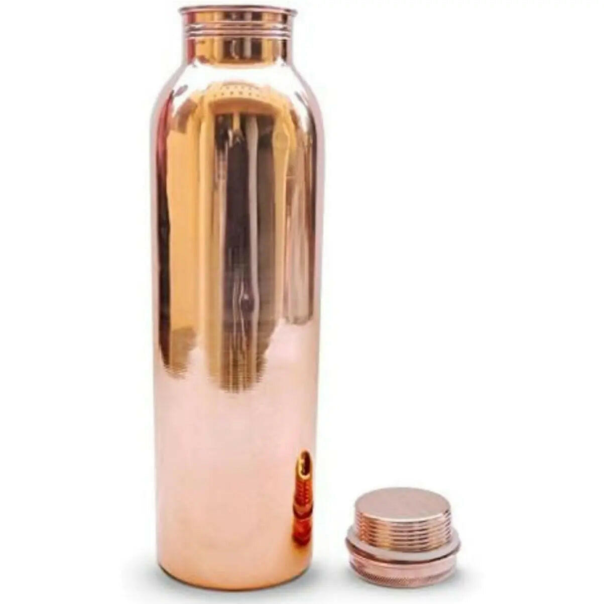 Fashtales Handicrafts Copper Yoga Water Bottle, 1000ML, Set of 1, Copper