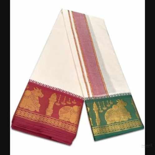 Cotton dhoti for men/Dhoti with towel/Dhoti with angavastram/Panjakejam 2in1 dhoti 9x5