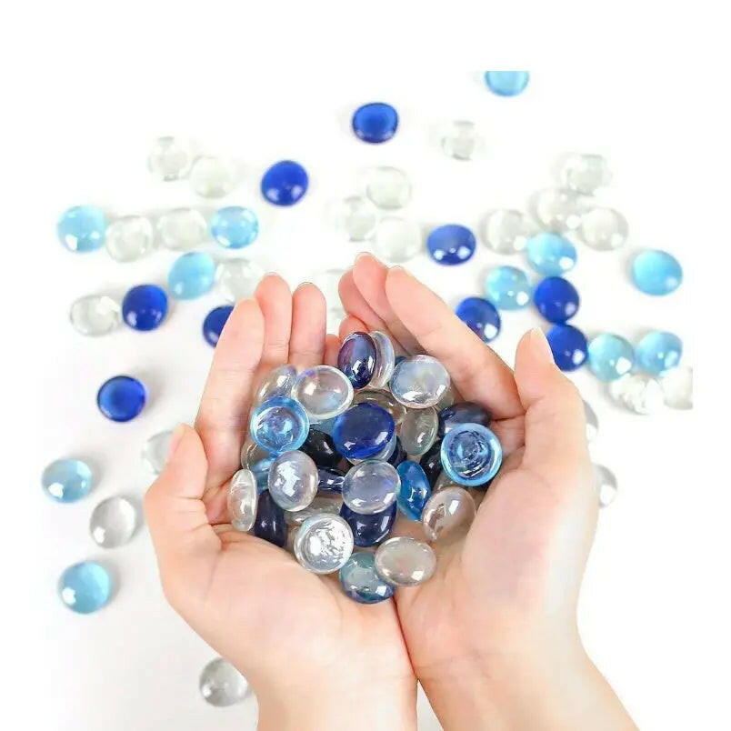 Decorative Super Shiny Glossy Glass Pebbles Stone for Vase Fillers Plant Pots Home Garden & Outdoor Decoration Fashtales Handicrafts