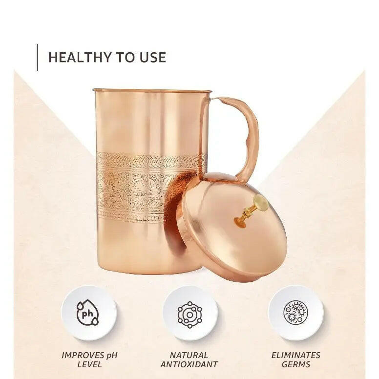 Fashtales Handicrafts Embossed Copper Jug, 1350 ml
Success
