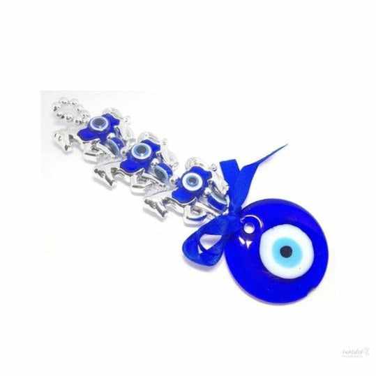 Evil Eye Nazar Suraksha with Horses Wall Hanging for Good Luck Prosperity Success Health Wealth