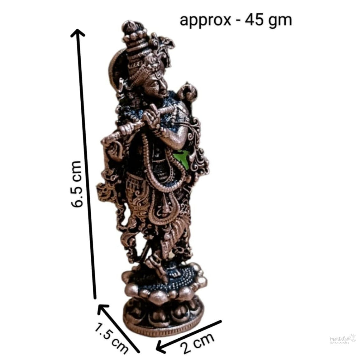 Fashtales Handicrafts Krishna Idol Height 6.5 Cm, Weight 45 GMS, Patina Antique Finish, Pack of 1 Piece