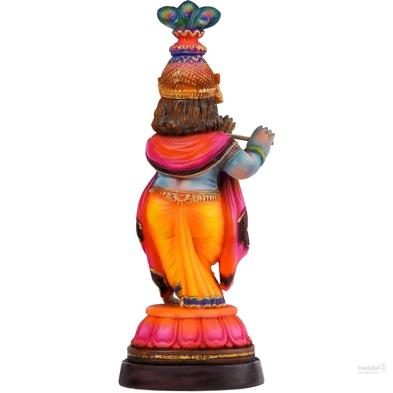 Fashtales Handicrafts Krishna Murti Showpiece Hindu God Idol Decorative Statue Figurine for Home Decor Gifts for House Warming for Living Room, Multicolour, 33 X 13 X 10 CM
