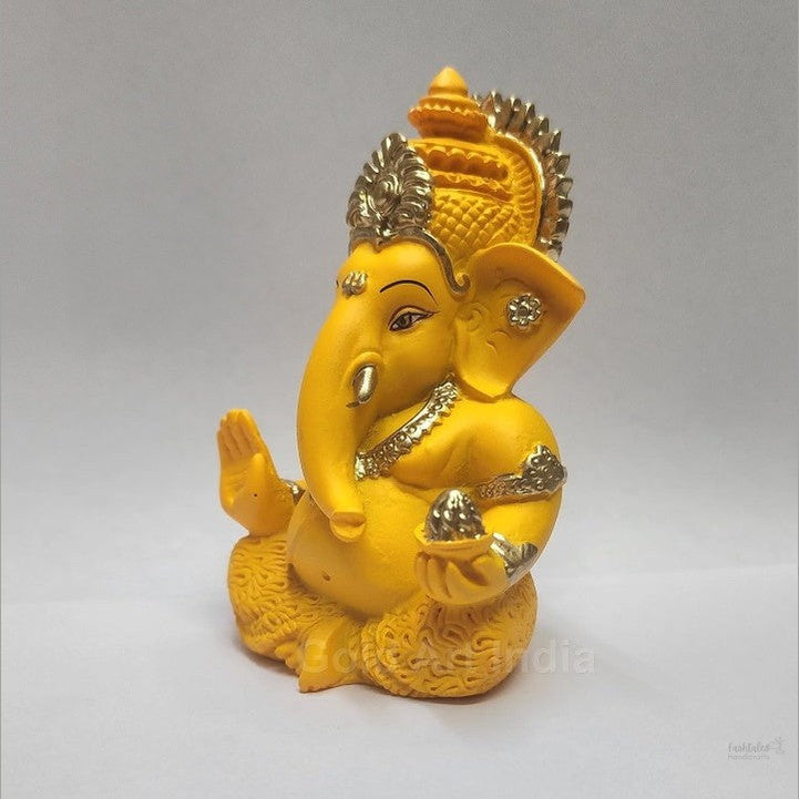 Fashtales Handicrafts Mango terracotta Finish Ganesha for Car Dashboard Home Decor Gifting Diwali Birthday Festivals 3.5 x 2 Inches