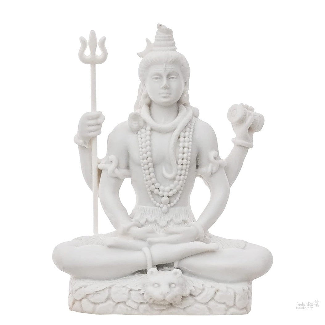 Fashtales Handicrafts White Polyresin Lord Shiva Statue