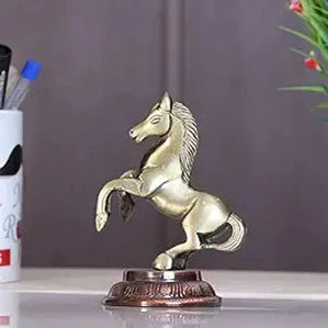 Fashtales handicrafts Metal Jumping Horse Statue for Wealth, Income, Shining and Bright Future (8.5 x 6.5 x 12 cm, Grey)
