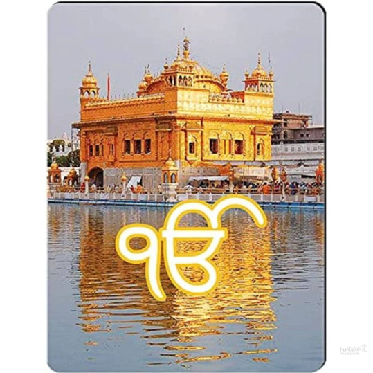 God Wooden Idols Figurine & Showpiece | Ek Onkar Golden Temple | Spiritual Home Décor Statue