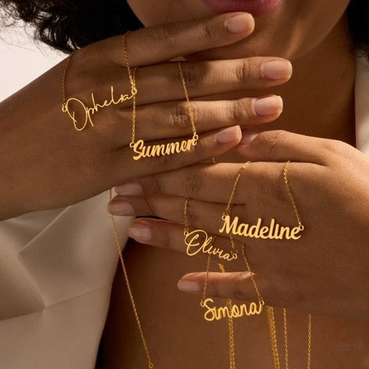 Gold Plated Customized Name Necklace Pendants