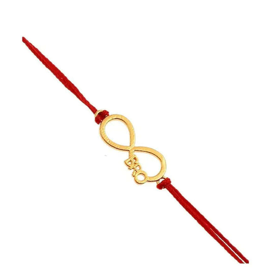 Fashtales Handicrafts Golden Plated Infinity Bro Rakhi Raksha Bandhan Gift Band Bracelet Pearl Designer Rakhi for Brother bhaiya Bro Rakhi with Roli Tilak & Best Brother Fridge Magnet