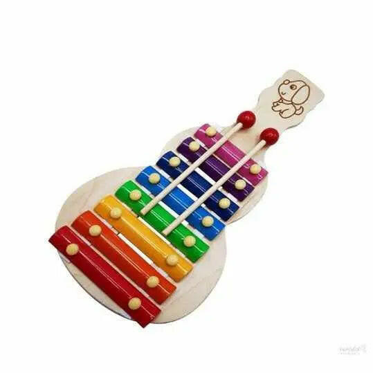 Handicraft Gitar Xylophone for Kids, Wooden Xylophone Toy with 8 Knocks Child Safe Mallets for Educational & Preschool Learning Music Enligh