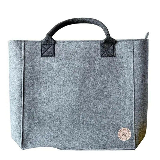 Fashtales handicrafts Handmade Felt Tote Shoulder Bag Stylish Durable Large Capacity Perfect for Shopping Work Travel Lightweight Bag with Dark Grey Handle